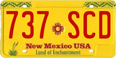 NM license plate 737SCD