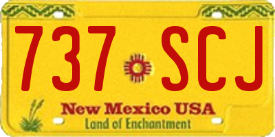 NM license plate 737SCJ
