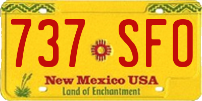 NM license plate 737SFO