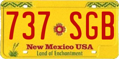 NM license plate 737SGB