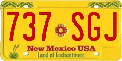 NM license plate 737SGJ