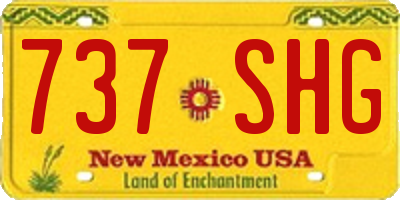 NM license plate 737SHG