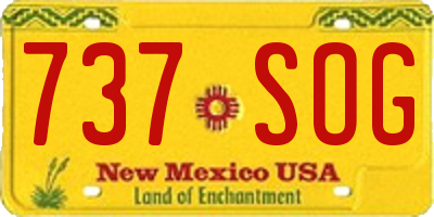 NM license plate 737SOG