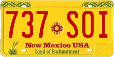 NM license plate 737SOI