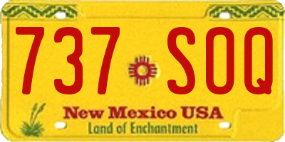 NM license plate 737SOQ