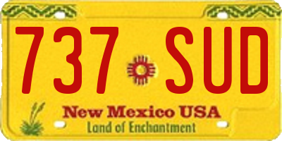 NM license plate 737SUD