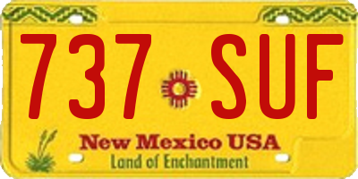 NM license plate 737SUF