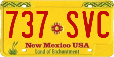 NM license plate 737SVC