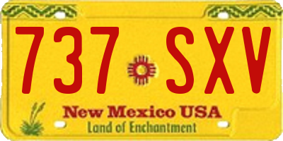 NM license plate 737SXV