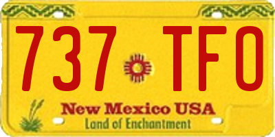 NM license plate 737TFO