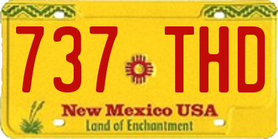 NM license plate 737THD