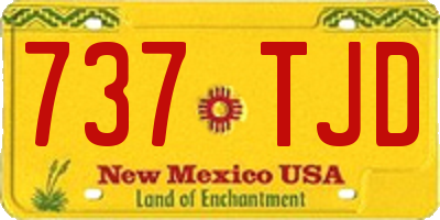 NM license plate 737TJD