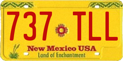 NM license plate 737TLL