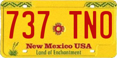 NM license plate 737TNO