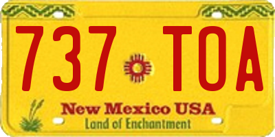 NM license plate 737TOA