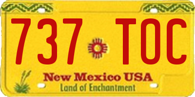 NM license plate 737TOC