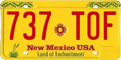 NM license plate 737TOF