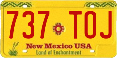 NM license plate 737TOJ