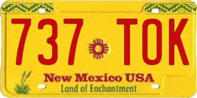 NM license plate 737TOK