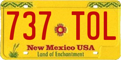 NM license plate 737TOL