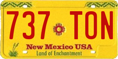 NM license plate 737TON