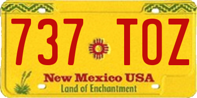 NM license plate 737TOZ