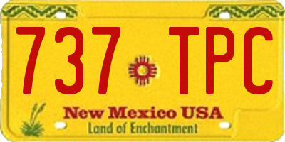 NM license plate 737TPC