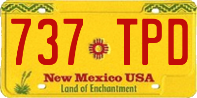 NM license plate 737TPD