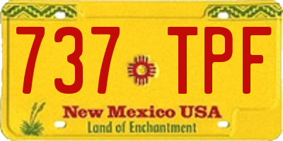NM license plate 737TPF