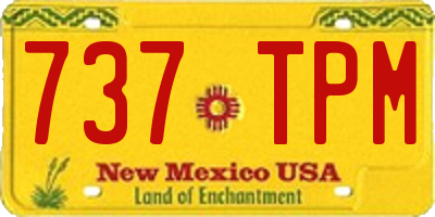 NM license plate 737TPM