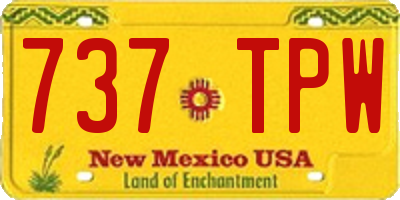 NM license plate 737TPW