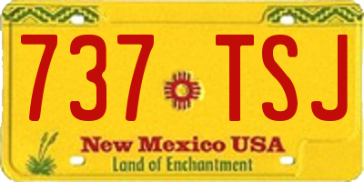 NM license plate 737TSJ
