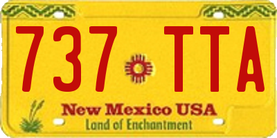 NM license plate 737TTA