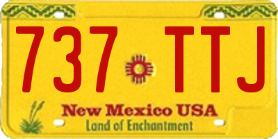 NM license plate 737TTJ