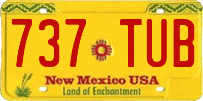 NM license plate 737TUB