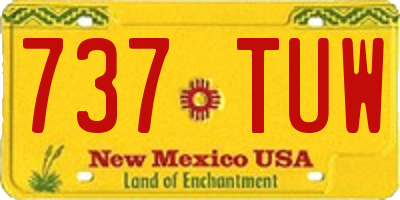 NM license plate 737TUW