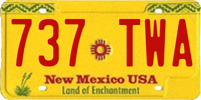 NM license plate 737TWA