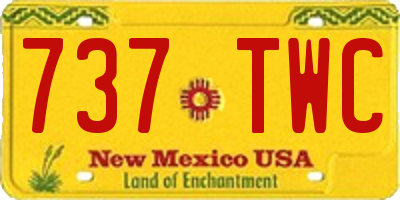 NM license plate 737TWC