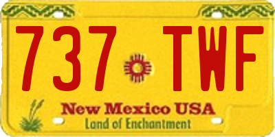 NM license plate 737TWF