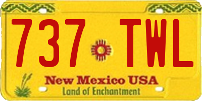 NM license plate 737TWL