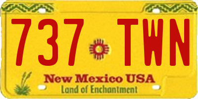 NM license plate 737TWN