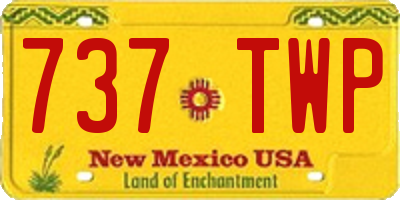 NM license plate 737TWP