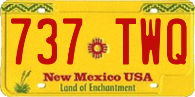 NM license plate 737TWQ