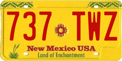 NM license plate 737TWZ