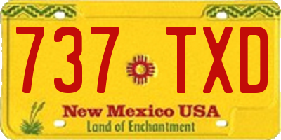 NM license plate 737TXD