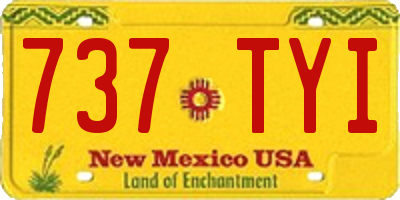 NM license plate 737TYI