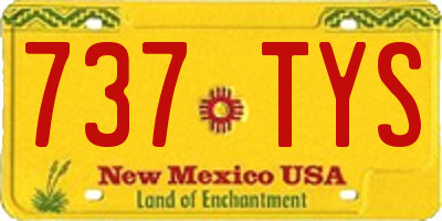 NM license plate 737TYS