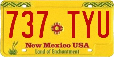 NM license plate 737TYU