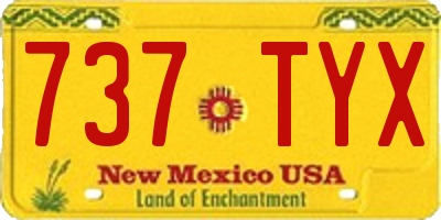 NM license plate 737TYX