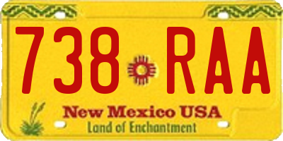 NM license plate 738RAA